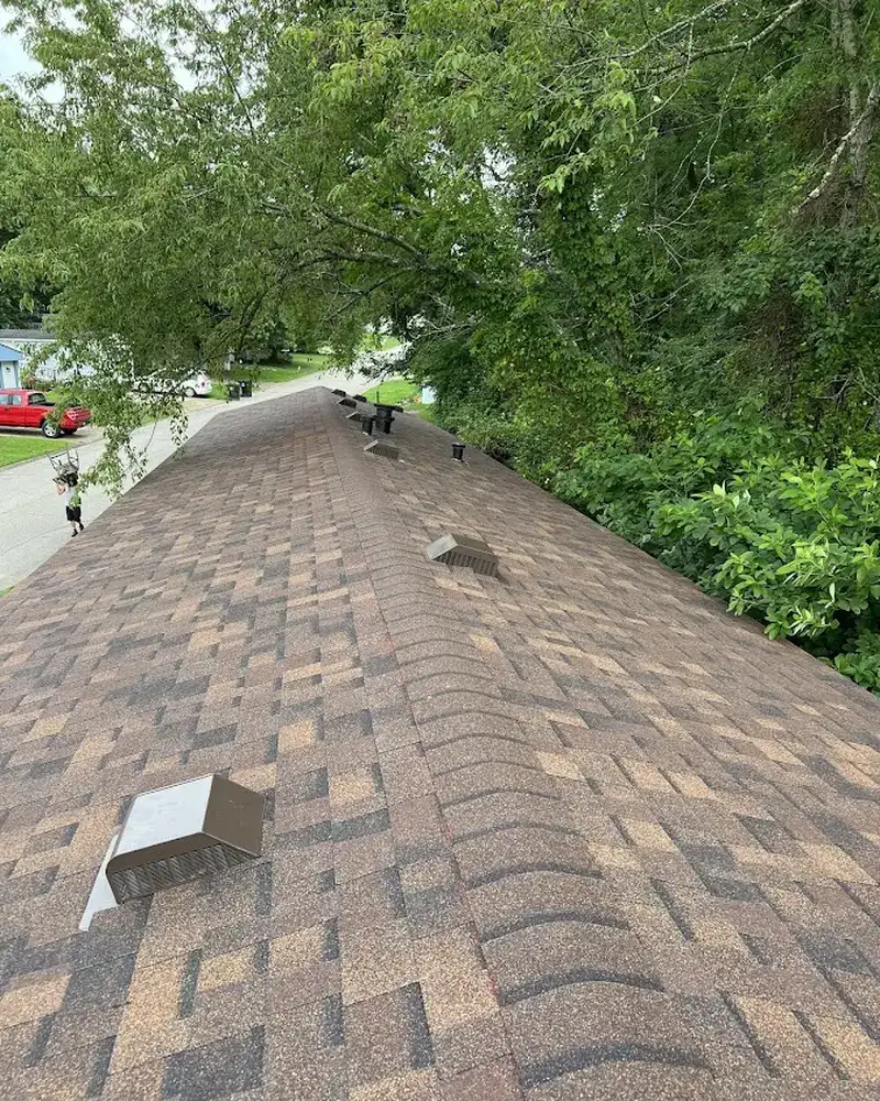 Close-up of Gutter Cleaning work by All American Home Improvement in Haubstadt